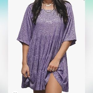 Purple sequin flowy dress